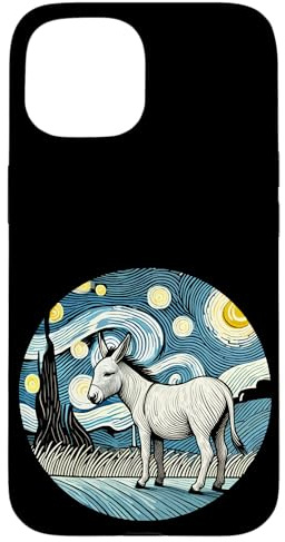 Donkey Farmer Farm Farming - Van Gogh Starry Night Style Case for iPhone 15