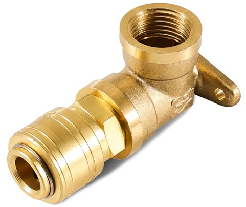 Wanddose Druckluftverteiler für Wandmontage, mit 1/2 IG Druckluft kupplung | 1-fach Messing Druckluftkupplung mit Schnellkupplung NW 7,2, Wanddose mit 1/2 Zoll IG Druckluft kupplung