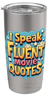 Progettazione di citazioni di film I Speak Fluent Bicchiere termico in acciaio inox doppia parete