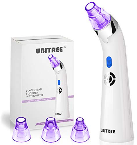 Aspirateur Point Noirs, Ubitree Extracteur Point Noir électrique Appareil Point Noir Acné Pour le Visage Pores Nez Traitement Comédons Machine Retirer les Blackhead avec 4 têtes 5 Levels Aspiration