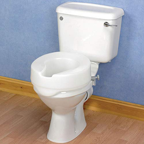 Homecraft Ashby Easy Fit 4 Raised Toilet Seat, High Elevated Toilet Seat Locks Onto Most Toilets, Portable Assistance Seat, Sturdy Brackets, Medical Aid for Elderly, Disabled, Limited Mobility