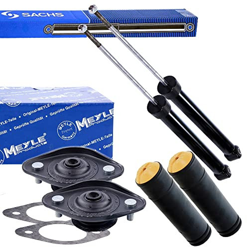 SACHS 2x Gasdruck Stoßdämpfer hinten inkl. MEYLE Domlager & Staubschutzsatz Kompatibel mit BMW 3er (E36, E46), Cabriolet (E36, E46), Compact (E46), Coupe (E36, E46), Touring (E36, E46)
