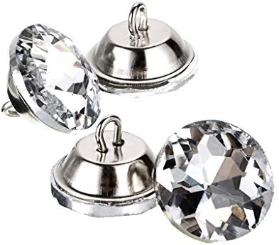 IGNPION Diamantschliff klare Kristall-Glasknöpfe DIY Runde Knöpfe mit Schlaufe zum Nähen, Tufting, Sofa, Polstermöbel, Kopfteil DIY Basteln Dekoration, 50 Stück, durchsichtig, 20 mm