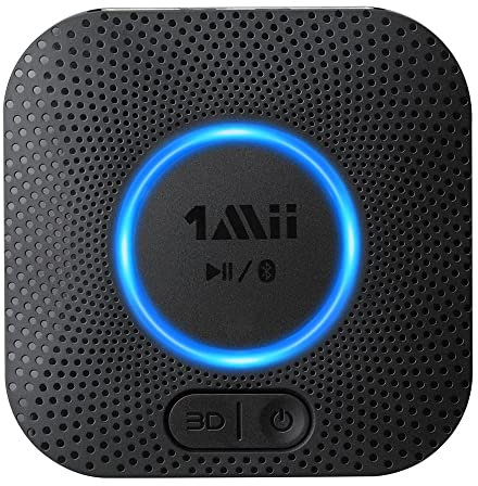 1Mii Receptor Bluetooth 5.1 HiFi, Adaptador Audio Inalámbrico con aptX Baja Latencia&HD, Salida RCA/AUX 3,5 mm Jack, 3D Surround Música para Estéreo Hogar, Amplificador, Largo Alcance 50m