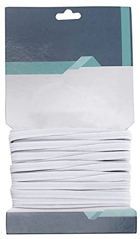 WedDecor Weißes 3 mm Flache elastische Kordel zum Nähen, Basteln, 10 Meter, geflochtene elastische Kordel, Glatte Oberfläche, elastische Kordel zum Nähen, Stricken, Basteln, Kleidung