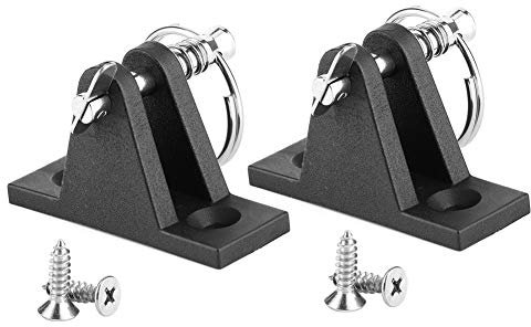 Qiilu Marine Deck Hinge, Pair Canopy Deck Hinge Boat Bimini Top Fitting W/Quick Release Pin Stainless Steel Marine Parts