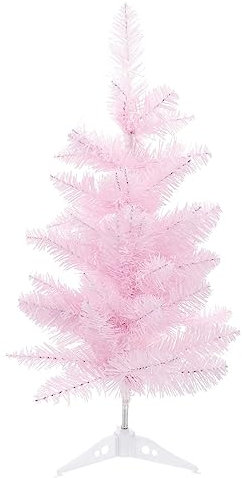 VOSAREA Weihnachtsdekorationen 60Cm Rosa Kleiner Weihnachtsbaum Mini Künstliche Weihnachtsbaum Kiefer Modell Ornament Urlaub Dekoration Baum Tisch Baum Figur Christbaumschmuck