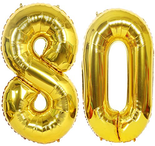 Helium Luftballons 80 gold Geburtstagsdeko 40 80 Geburtstag Party Deko Supplies,ballon 80 geburtstag,80 luftballon gold,folienballon 80 geburtstag mann frau ballon 80 geburtstag deko gold(80)