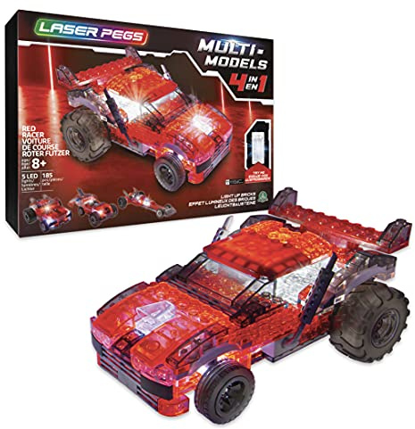 Laser Pegs Multi Models - 4-in-1 Red Racer