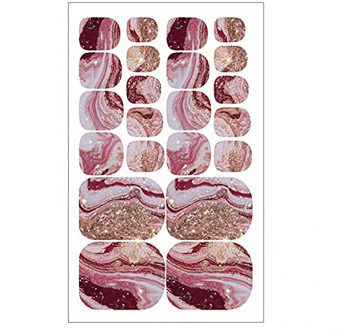 Sbyhbhyds 22 Sheets Marble Toe Nails Stickers, Gradient Toenail Full Wraps Sticker,Self Adhesive DIY Foot Nail Decoration,Waterproof Glitter Manicure Decals for Women Girl Party Dates Proms Decor