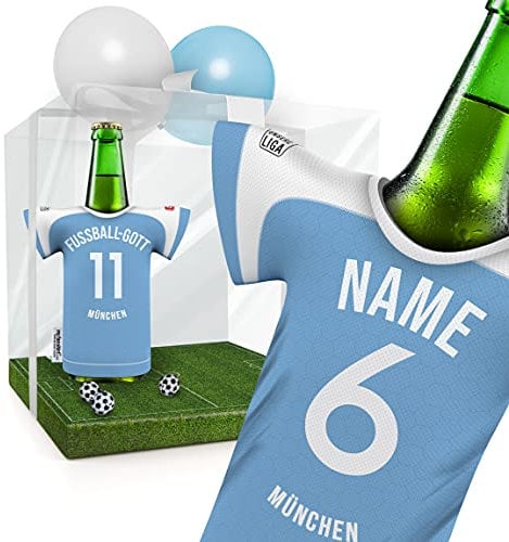 my fan shirt PERSONALISIERT MÜNCHEN Trikotkühler Fanartikel Männer | Passend für Bayern | Mann Freund Opa Bruder Geburtstag Weihnachts-Geschenk Wichtel Flaschenkühler by MYFANSHIRT.com