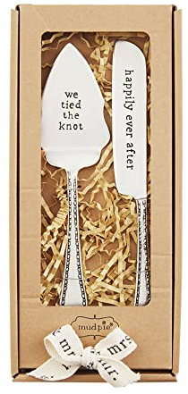 Mud Pie 46300165, Silver, 9 Boxed Wedding Cake Server Set, 9, Metal