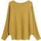 FULIER Boot-Ausschnitt Batwing Ärmel Dolman Lose gestrickte Pullover und Pullis Pullover Tops für Frauen