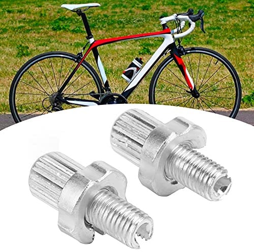 Tefola Brake Lever Barrel Nut Adjuster, 2pcs M7 Bicycle Brake Lever Adjuster, Brake Lever Barrel Handle Screws Fastener Silver Aluminium Alloy for Road Mountain Bikes