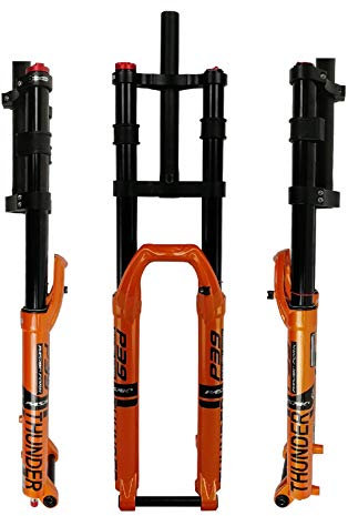 DYSY MTB Gabel 26 27,5 29 Magnesiumlegierung 1-1/8 ” Fahrrad Bergab Stoßdämpfer Mit Rebound-Einstellung für DH/XC Gabel Federweg 140mm Radsport (Farbe : A, Size : 26 INCH)