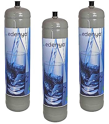 Edenya® 3 Einweg-CO2-Flaschen E290, lebensmittelecht, Sprudelwasser für Wassersprudler und Wasserkühler, Anschluss M11x1