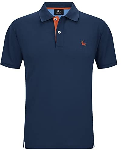 JACKETOWN Polo Shirts Herren Kurzarm Golf Poloshirt Schnelltrocknend Casual Sport Shirt Outdoor Atmungsaktives T-Shirts Sommer Polo Hemd Männer(Navy-XL)