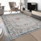 TALETA Teppich Wohnzimmer waschbar rutschfest, Kurzflor Teppich Schlafzimmer, Vintage Teppich orientalisch, Carpet Living Room, Groß: 120 x 170 cm, grau