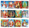 SHEPIN 12 Stück Diamond Painting Weihnachtskarten, Diamond Painting Karten mit Blanko Umschlag, 5D DIY Diamond Painting Weihnachten Grußkarten Geschenk für Freunde und Familie