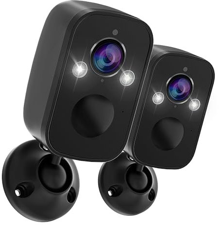 RICHCHO 2Pack Wireless Security Camera Outdoor, 2K Color Night Vision 130° Viewing Angle AI Motion Detection 2-Way Talk Battery Powered Indoor Camera for Home Security, Cloud/SD Storage Support