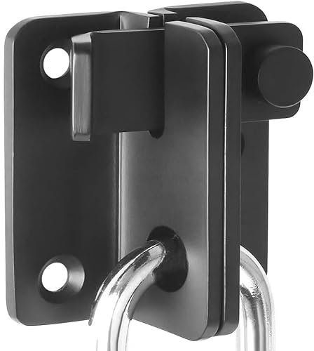 ZiYuya Loquet de porte coulissant Verrou Porte Coulissante Serrure Volet Loquet Porte Verrou Serrure de Porte Coulissante Cadenas Petite Petit Loquet en Acier Inoxydable Noir - Ouvert À Gauche S