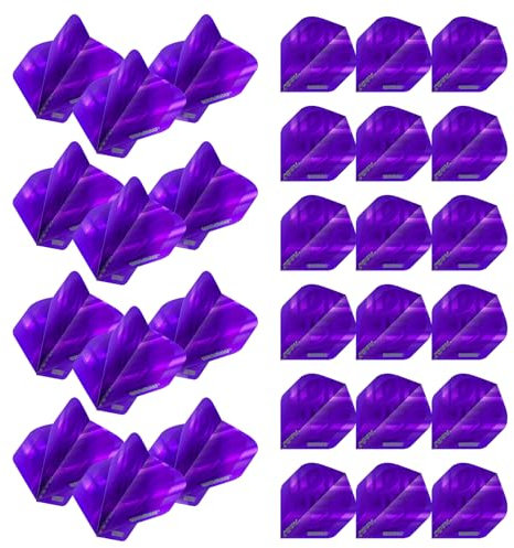 WINMAU Prism Zeta Color Design Extra Dicke Dart-Flights – 10 Sets pro Packung (30 Dart-Flights insgesamt) (Violett)