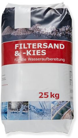 WOLFF & MÜLLER Filtersand, 0.4-0.8mm, 25kg Sack für Pool Sandfilteranlagen | feuergetrockneter Quarzsand für Poolfilter |