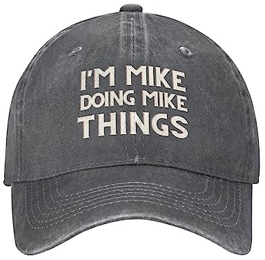 ATOurDealss I'm Mike Doing Mike Things Mütze Lustig I'm Mike Doing Mike Things Cap Fun Meme Spruch Mütze Schwarz, grau, One size