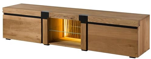 MASSIVMOEBEL24.DE TV-Board Wildeiche 220x48x50 Natur geölt Rotterdam #122, Farbe:Natur geölt, Größe:220x48x50 cm (BxTxH)