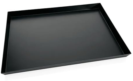 4x Pizzablech eckig 50 x 50 x 3 cm Blaublech, mit bordiertem Rand