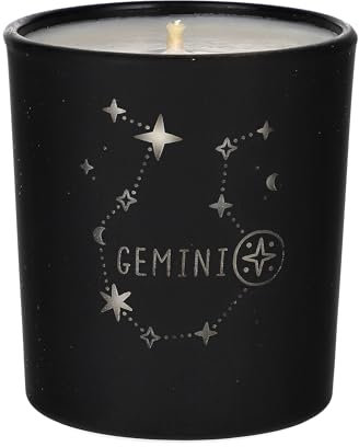 ORIGINALWAX Nero Candela Profumata Luxe Lampone di Cera di Soia in Vetro 100% Segno Zodiacale Gemelli (Gemini) Naturale di Fatto a Mano e Vegano 180g Regalo 40 Ore di Combustione