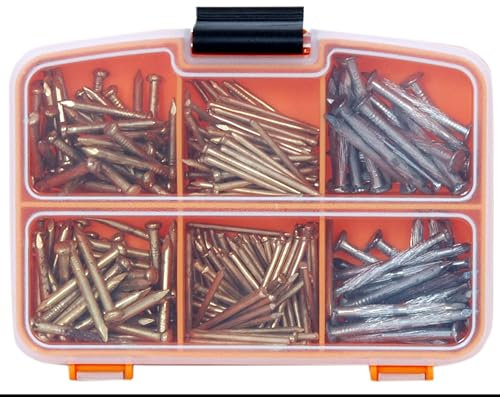 Netzerkoz 260 St Betonnägel Set- 3 Arten Stahlnägel für den Einsatz auf Beton, Ziegelstein, Putz & Holz, Wand und Parkett - Nagel Sortiment mit Aufbewahrungsbox