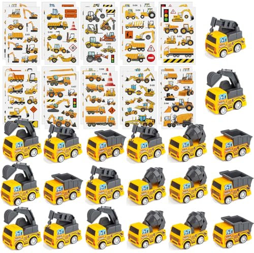 LTHOENG Bagger Kindergeburtstag Mitgebsel,Bagger Kuchendeko Party Spielzeug,Bagger Tattoo Geschenke Kinder,Baustelle Bagger Halloween Adventskalender Geburtstag Deko.