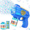 Seifenblasenpistole Kinder Seifenblasenmaschine Seifenblasen Machine: LED Licht Seifenblasen Pistole Maker Elektrisch Mit 100 ML Tank Automatische Für Kids Shooter Party Spielzeug (Blau)