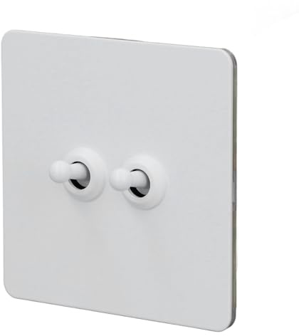 Interruptor de Palanca Bipolar, Interruptor de Pared de 2 Vías y 2 Vías, Panel de Acero Inoxidable, Minimalista AC250 V, Base de PC Aislada, Respetuoso con el Medio Ambiente,