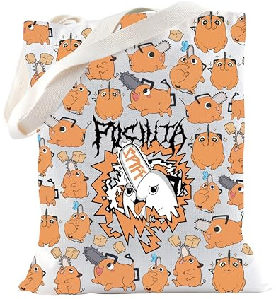 TSOTMO Anime Merch Chainsaw Dog Pochita Tote Bag for Pochita Fans Pochita Anime Manga Gift for Anime Lovers