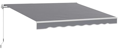 Outsunny 2.5m x 2m Retractable Awning Anti-UV Canopy, Dark Grey