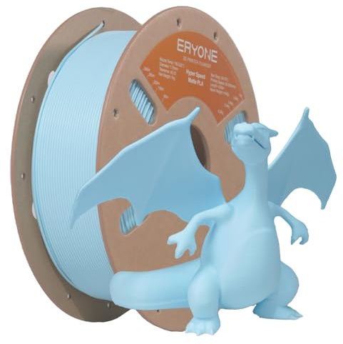 ERYONE High Speed Matte PLA Filament 1.75mm +/- 0.03mm, Rapid PLA Filament, 3D Printing Filament, 30-500mm/s Hyper Speed Filament, 1kg(2.2LBS)/Spool, Ice Blue