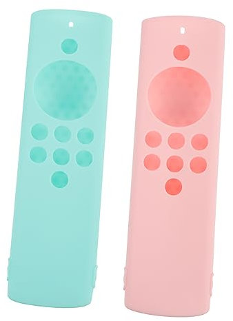 NUOBESTY 2Pcs Remote Control Cover Compatible with Fire Tv Stick Flexible Silicone Tv Controller Shell Protects Your Remote Easy Installation