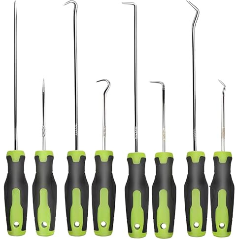 8Pcs Pick and Hook Set,4Pcs 9.4'' & 4Pcs 6.3'' Mechanic Lock Picking Kit | Precision Automotive Pick and Hook Tool Set,Lock Picking Kit for Auto Oil Seal Car,Puller Remover Tool,Puller Remover Tools