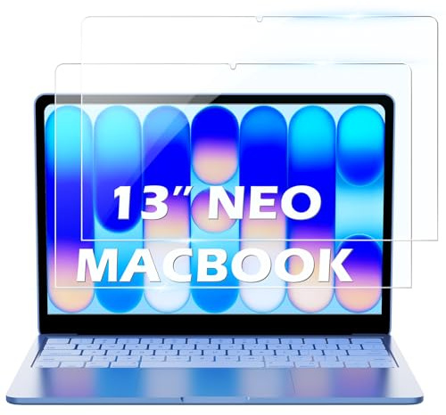 Samlior 2 Stück Schutzfolie für MacBook Neo 13 2026, 9H Härte Panzer Schutz Glas für Neo 13, Kratzfest, HD Displayschutzfolie