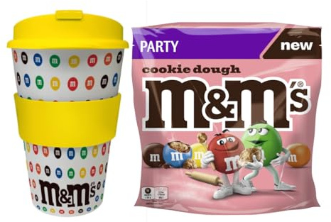 M&M'S Cup & Cookie Set – To Go Becher - Gelb + M&M’s Cookie 675g I nachhaltig & umweltfreundlich I Geschenkidee