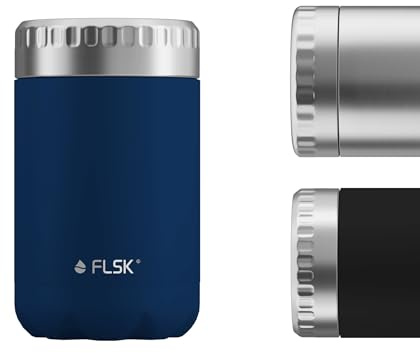 FLSK Food Jar midnight Thermobehälter für Essen [600ml] – hält 8 Std. warm & 24 Std. kalt – VICC®-Technologie – auslaufsicherer Speisebehälter aus Edelstahl – BPA-frei – inkl. hochwertiger Verpackung