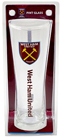 West Ham United FC - Bicchiere da birra alto con stemma Peroni
