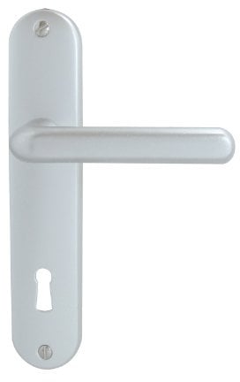 DT 2000 708830 Tignes Poignée de porte sur plaque Alu serrure 165 mm Argent