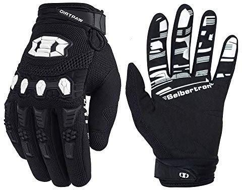 Seibertron Handschuhe - Unisex BMX MX ATV MTB Rennrad Mountainbike Fahrrad Offroad/Dirtbike für Motorradrennen und Motocross Sport mit Touch-Erkennung voller Fingerabdeckung Black S