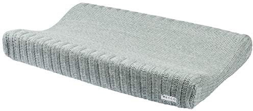 Meyco 2763084 2-Keil Wickelauflagenbezug Wickelkissenüberzug gestrickt 100 Prozent Baumwolle 45x70cm RELIEF MIXED Stone Green, mehrfarbig