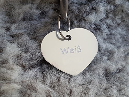 Gravuren.store 2 Stück Hunde-Katzenmarke Herz, Adressanhänger aus Aluminium, (31,5mm X 26,5mm M, Silber)