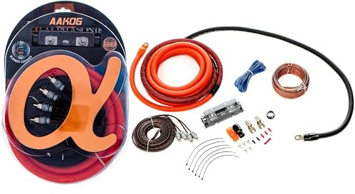 Alphasonik AAK0G Premium 0-Gauge Complete Car Amplifier Installation Kit Hyper-Flex Power, Ground, Speaker Wire RCA Cable - Exceeds AWG (American Wire Gauge) Standard Element Certified Amp Install Kit