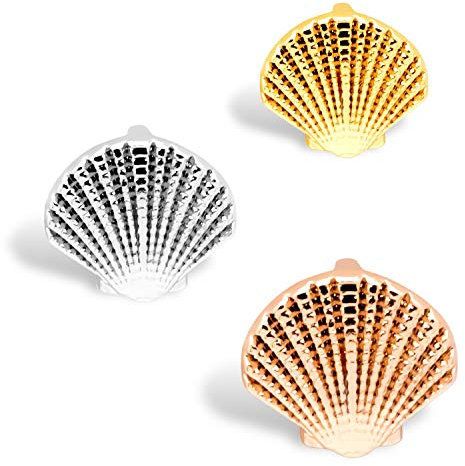 THIORA Charmband Charms | 'Muschel' Anhänger | Shell Charm | Mesh Armband Charm (Silber)